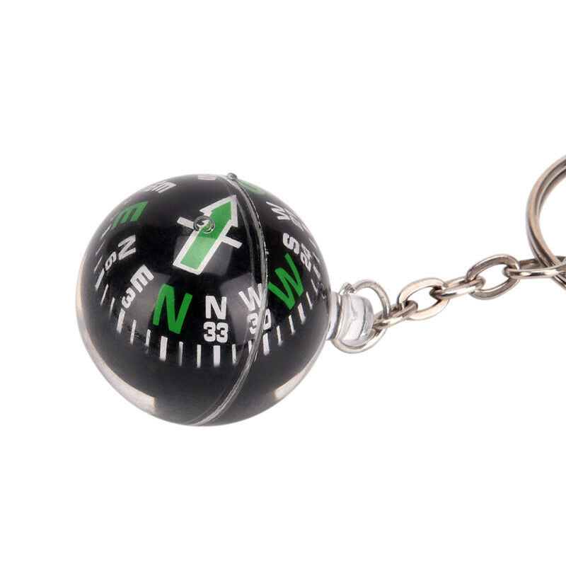 28mm Ball Compass Keychain Navigator Hiking Camping Travel Outdoor Survival 3c