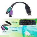 USB2.0 Male to 2 PS/2 Female Converter Adapter Cable Line for Mouse Keyboard New