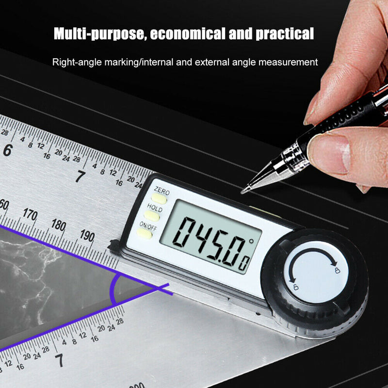 200mm Digital Inclinometer Angle Meter Ruler Electron Goniometer Protractor A