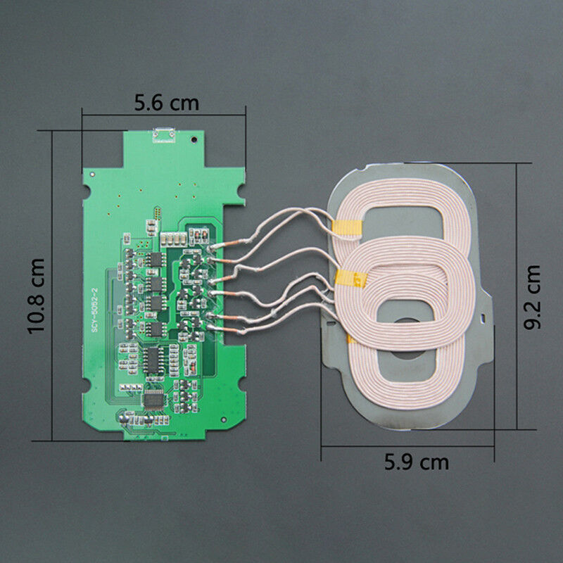 5V/2A 3 Coils Qi Wireless Charger PCBA Circuit Board Coil Charger Universal `US