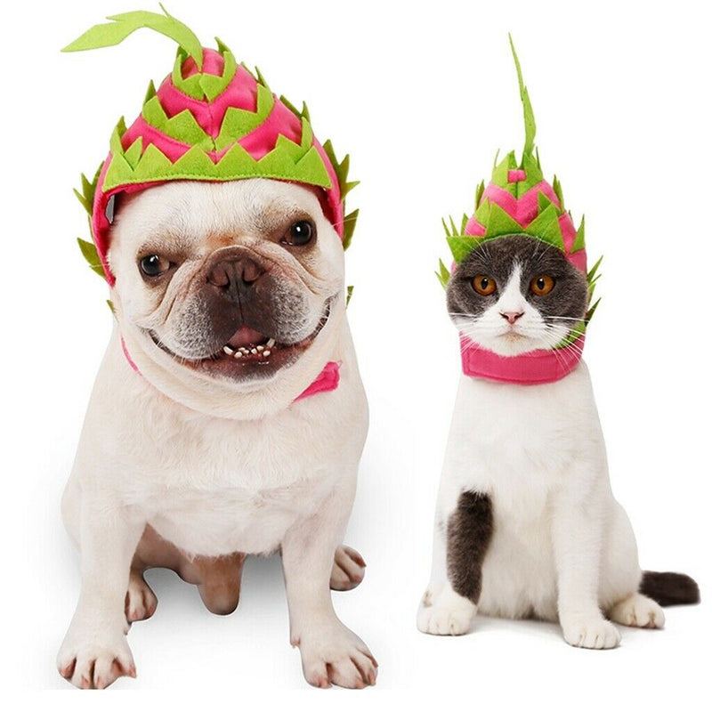 Cute Dragon Fruit Shape Dog Hat Costume Hat for Halloween Birthday Decor L