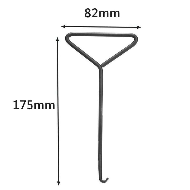 1* Universal Motorcycle T-Handle Stand Spring Hook Puller Black For Exhaust Pipe