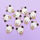 10Pcs/Set Enamel Crystal Bear Charms Pendant Jewelry DIY Craft Making Finding â„–[