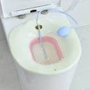 2Pc Foldable Toilet Sitz Bath Tub Hip Basin w/ Flusher for Pregnant Hemorrhoid