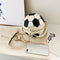 Round Shoulder Bag Women Totes Chain Messenger Handbag (Football White)