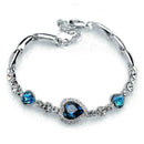 Fashion Charm Women Ocean Heart Blue Crystal Rhinestone Bangle Bracelet K4Y Q2A8