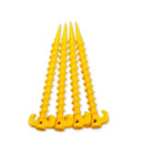 20pcs Yellow Plastic Spiral Camping Awning Tent Anchor Ground Stakes Peg KEG