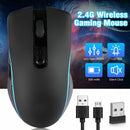 Gaming Mouse Rechargeable Wireless Silent 7 LED Backlit USB Optical Ergonomic bs