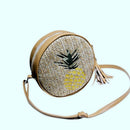 Round Women Straw Bags Leaves Rattan Woven Beach Shoulder Bags Ladies Cossb C1S5
