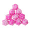 Set of 10 Pink White D20 Acrylic Dice for RPG D&D Gaming Twenty Sided Die