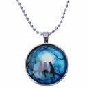 Halloween Jewelry Noctilucent Cat Time Gem Pendant Necklace P1H7