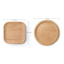 2 Pieces Durable Wood Pan Plate for Dinner Lunch Snack Steak Tableware Set