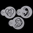 3pc Mom Love Baby Cookie Cake Stencil  Cupcake Stencil for Decorating To JR