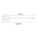 Dual 2in1 Type C to USB-C Headphone Audio Charger Adapter Splitter Converter
