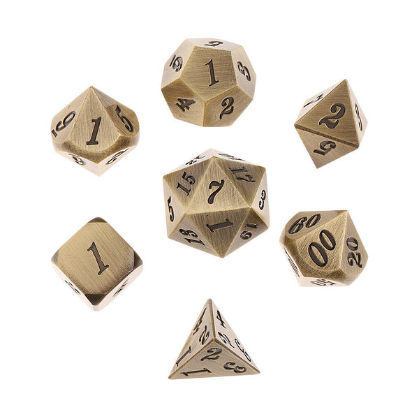 7pcs Zinc Alloy 14mm/0.55'' Dices Set for Dungeons &Dragons RPG MTG Games #7