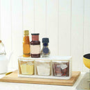 3 Grids Spice Jar Rack Condiment Storage Seasoning Food Kitchen Case Contai I0C7