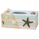 Wood Tissue Box Cover Shell Fishnet Beach Pumping Tray Tissue Holders (Star Z5K6