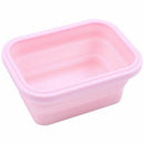 Pink Food Grade Silicone Lunch Box Folding Eco-Friendly Food Container Bent U5R3