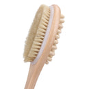 2-in-1 Sided Natural Bristles Scrubber Long Handle Bath Body Brush Massage