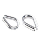 2x 6mm Stainless Steel Marine Wire Rope Eyelet Thimble Hard Eye Protection