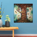 DIY Full Round Diamond Painting Tree Fairy Wall Picture Craft (X126 Yellow)