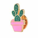 6 Pcs / set Enamel Pins Succulent Green Plant Potted Cactus Brooch Accessories