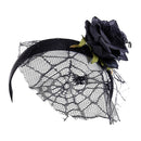Flower Headband With Veil Floral Spider Headpiece Hair Garland Fancy Dress