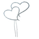 Wedding Rhinestone Crystal Cake topper Double Heart Anniversary cake Decoratio Z