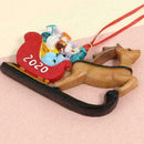 1pcs Elk sleigh pendant DIY Christmas Tree Ornaments Retro Decor O9P4 M3U0
