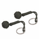 2pcs Parachute Rope Keychain with Army Green Stainless Steel Ball Pendant R1I6
