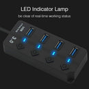 Usb Hub 3.0 5Gbps High Speed 4 Port Usb 3.0 Hub Splitter On/Off Switch For