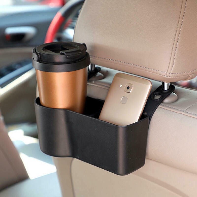 4x Black Plastic Universal Portable Car Seat Back Storage Box Organizer Ho AKJ