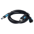 Dual USB 3.0 A Male to Micro B Y Power Data Cable Mobile Hard Disk HDD Cord