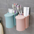 Blue Magnetic Bathroom Set Suction Cup Toothbrush Holder with Wash Cup HangiL2B6