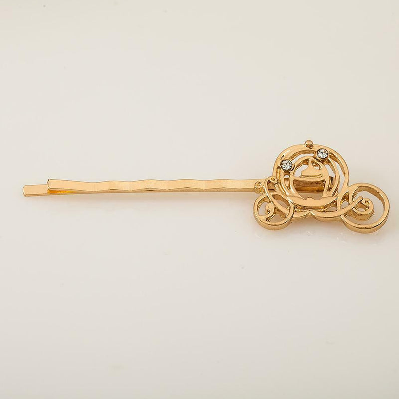 Hollow Hair Clip Hairpin Women Accessory Rhinestone Hairgrip (Pumpkin Car) A