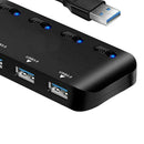 High Speed 4 Ports USB 3.0 HUB w/Power Supply Port Splitter OTG Adapter