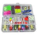109Pcs Fishing Lure Minnow/Popper/Wobbler Spoon Metal Lure Soft Bait Fishin T9Q9