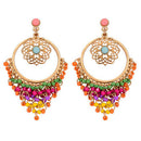 Women Boho Colorful Carving Hollow Ear Drop Dangle Beads Piercing Earring Deluxe