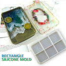DIY Rectangle Silicone Mold Epoxy Casting Coaster Fruit Dish Plate Tray Mould
