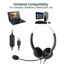 Durable USB Headsets Noise Cancelling Headphone with Mic for Office Computer
