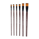 Art Artist Supplies 6 Brown Nylon Paint Brushes