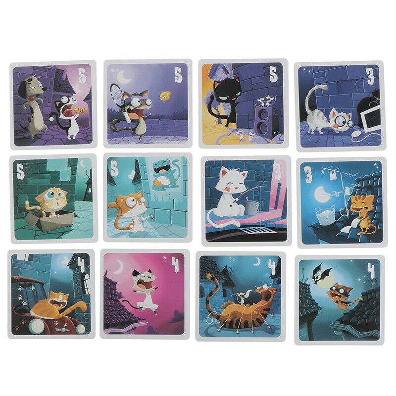 24Pcs Cat Deck Board Board Games Cards English Version Family Fun Playing  OZ