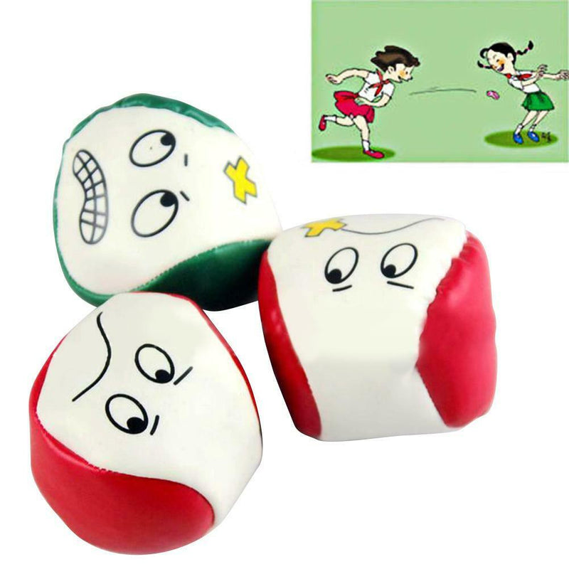 Cartoon Smile Face Juggling Ball PU Leather Bean Bag Kids Interactive Toys