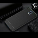Soft TPU Bumper Case for OPPO R17 Brushed Carbon Fiber Back Cover Dark Blue
