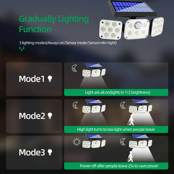 140LED Solar Wall Light Motion Sensor Folding Deformation Lamp for Outdoor