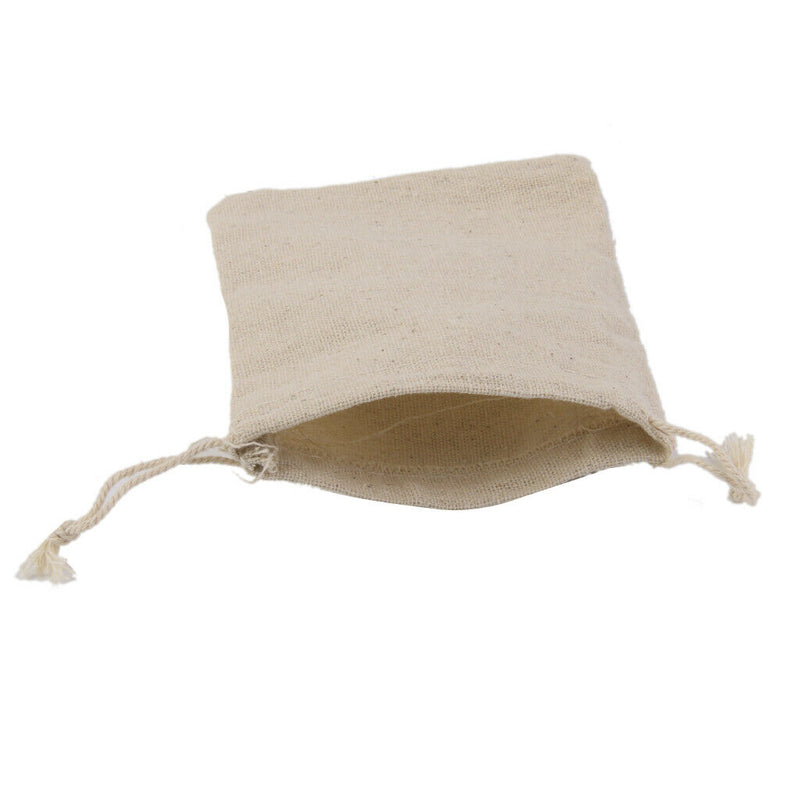 100x Linen Bag - (10x14cm) Reusable Linen Bag for