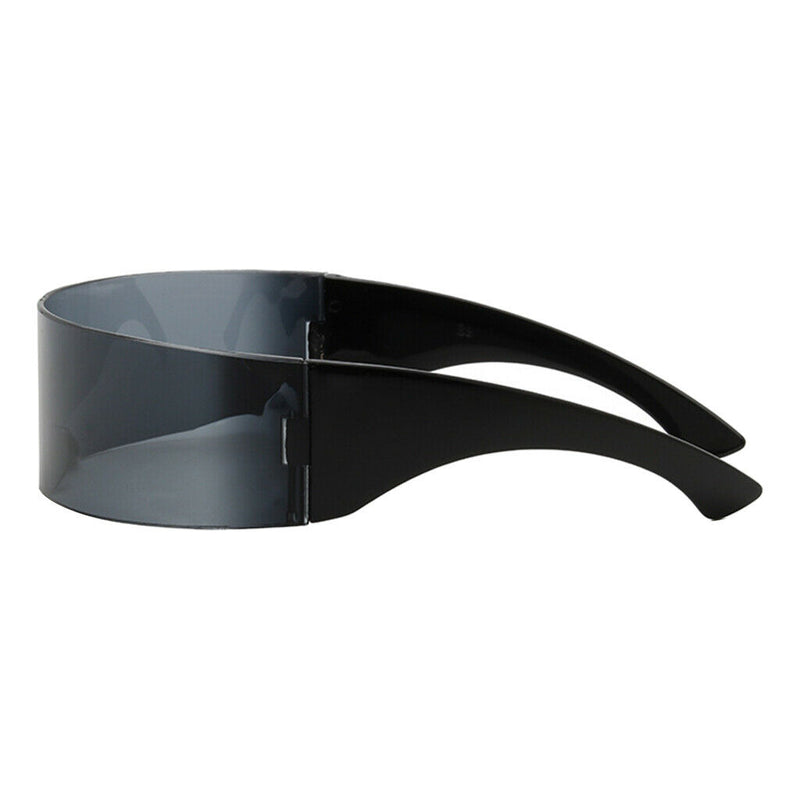 Women Mens Futuristic Visor Sunglasses Robotic Shield Shades Eyewear Gray