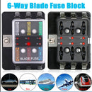 Motorcycle 6 Way LED Indictor Light Blade Box Circuit Fuse Block For Boat Car