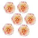 6Pcs Silk Peony Flower Heads for Wedding Hair Clip Corsage DIY Beige Pink