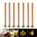 10Pcs 13mm x 130mm Candle Wood Wick With Sustainer Tab Candle Making Supplies